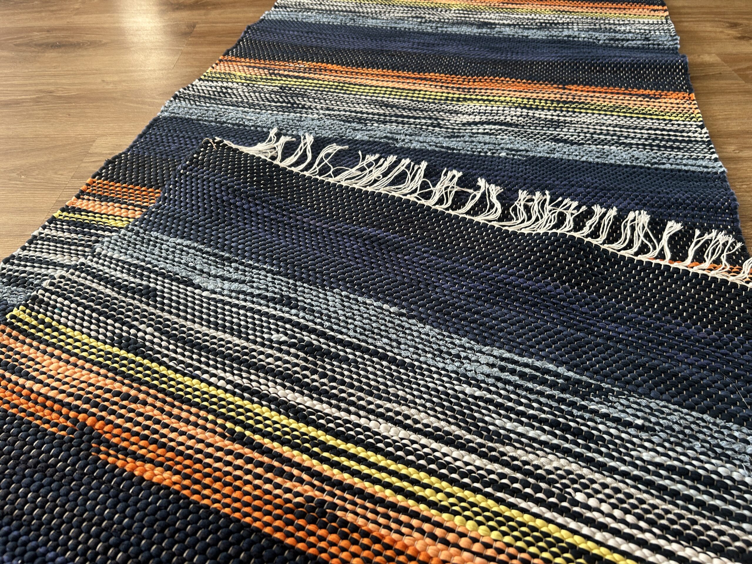 0,69 x 1,96 Sinine põhi + kollased, oranžid - Image 3